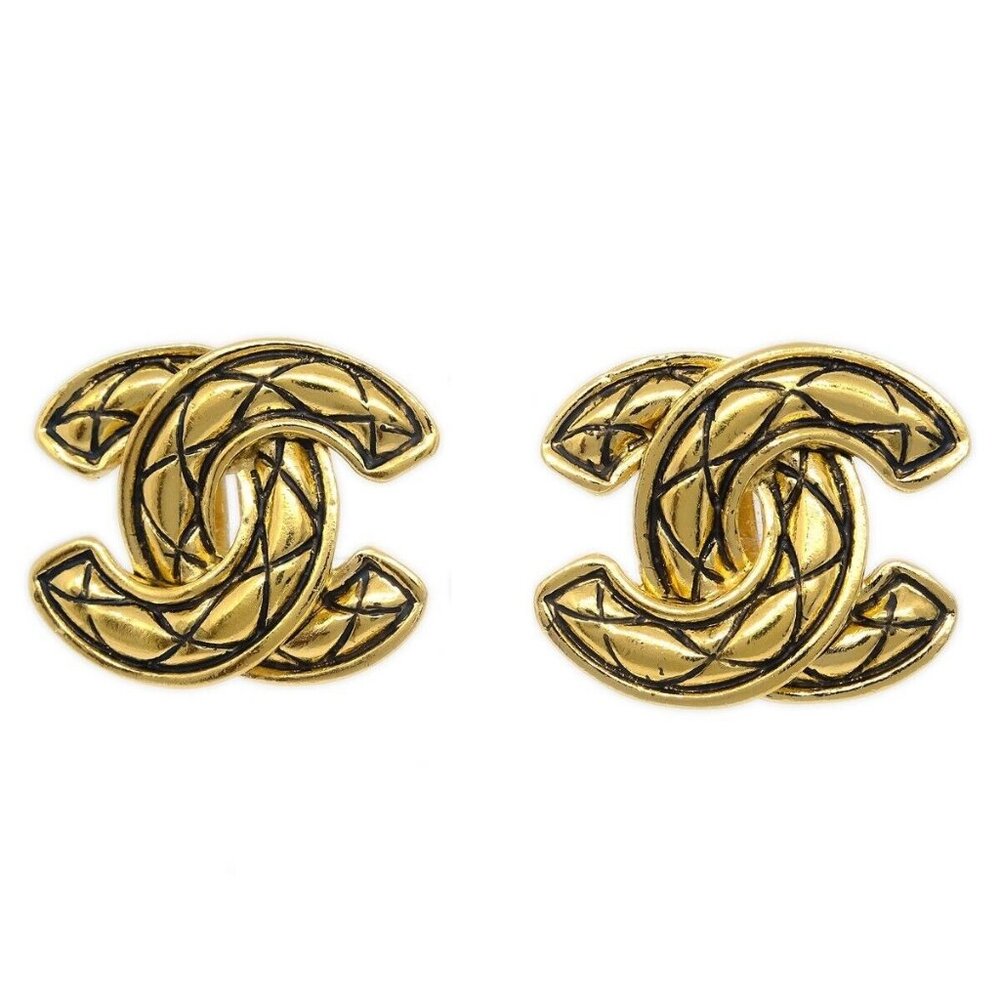 Chanel Gold CC Earrings Clip-On